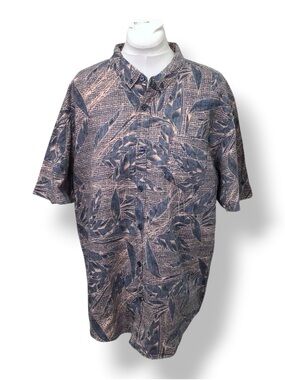 Retrofit Mens Short Sleeve Hawaiian Shirt 100% Cotton Dress Blues XXL